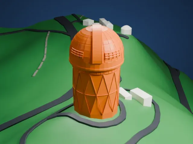 Nicholas U. Mayall Telescope model, North view