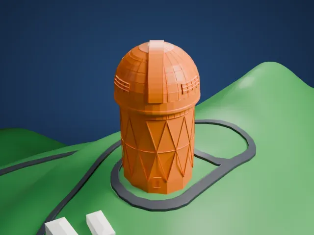 Nicholas U. Mayall Telescope model, South view