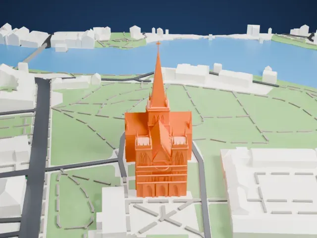 Nidaros Cathedral model, West view