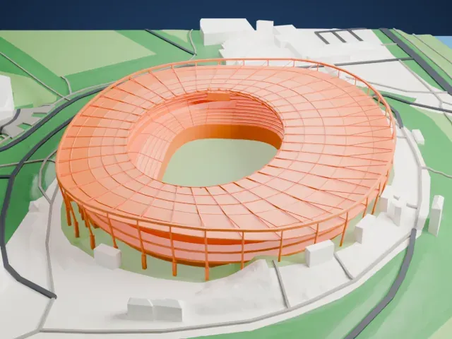 Niedersachsenstadion model, North view