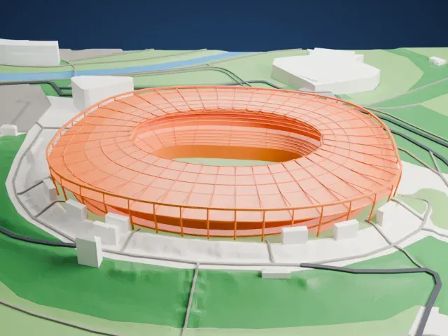 Niedersachsenstadion model, West view