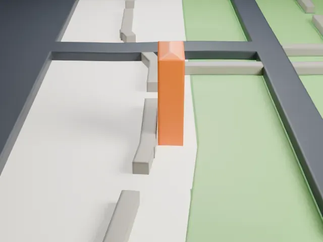 Niels Petersen House model, East view