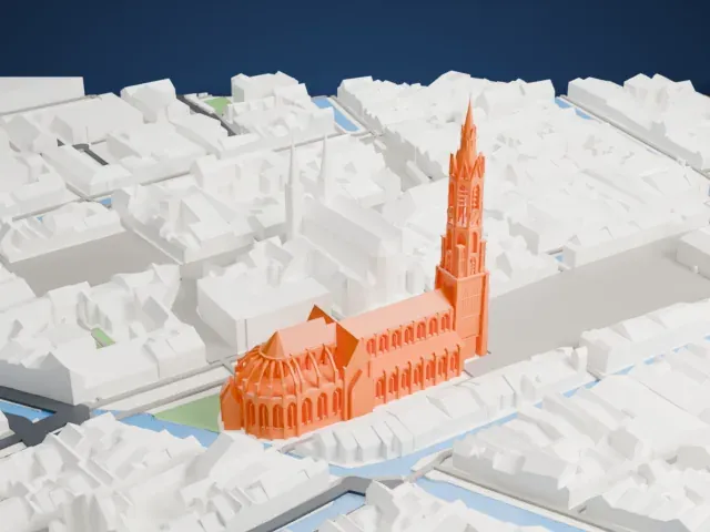 Nieuwe Kerk (Delft) model, North view