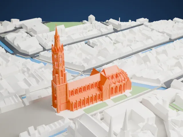 Nieuwe Kerk (Delft) model, South view