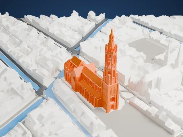 Nieuwe Kerk (Delft) model, West view