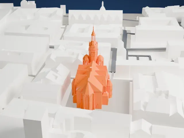 St. Nicholas Church, Leipzig model, East view