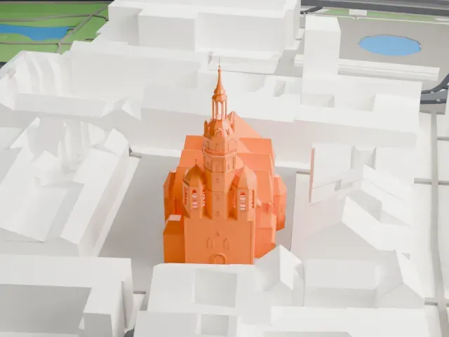 St. Nicholas Church, Leipzig model, West view