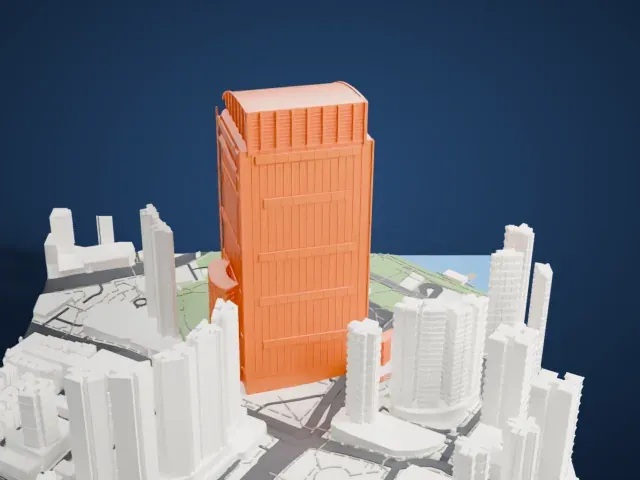 Nina Tower model, North view