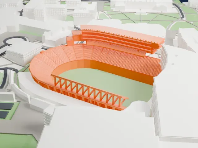 Nippert Stadium model, East view