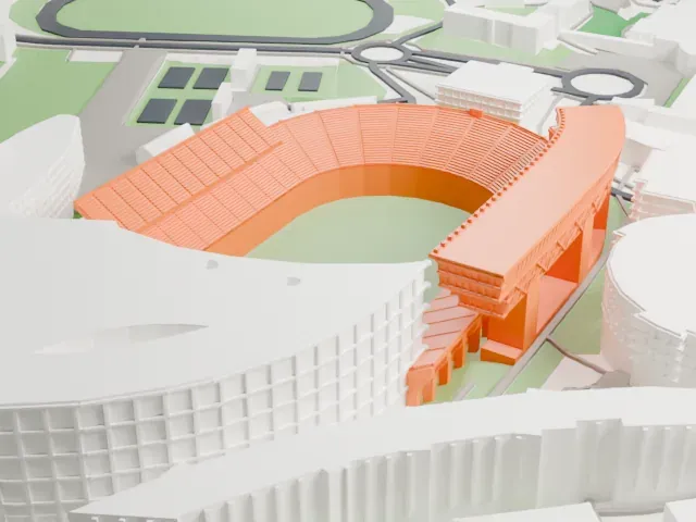 Nippert Stadium model, North view