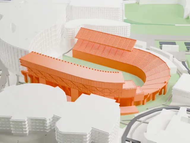 Nippert Stadium model, West view