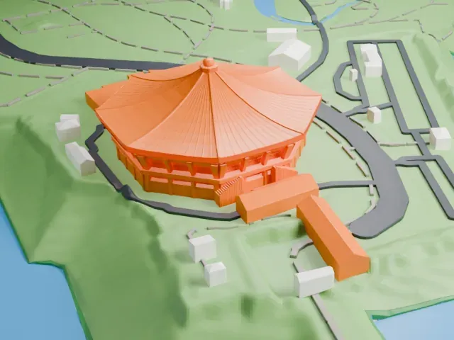 Nippon Budokan model, North view