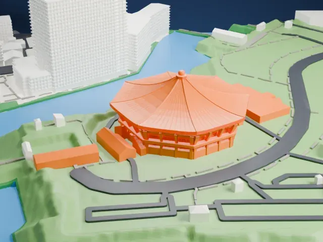 Nippon Budokan model, West view