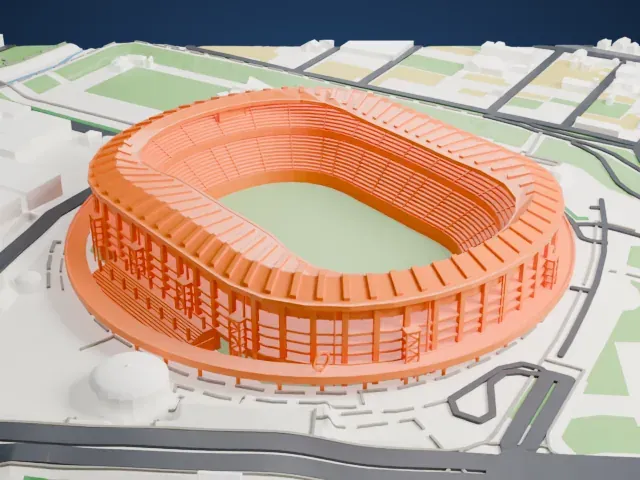 Nissan Stadium (Yokohama) model, North view
