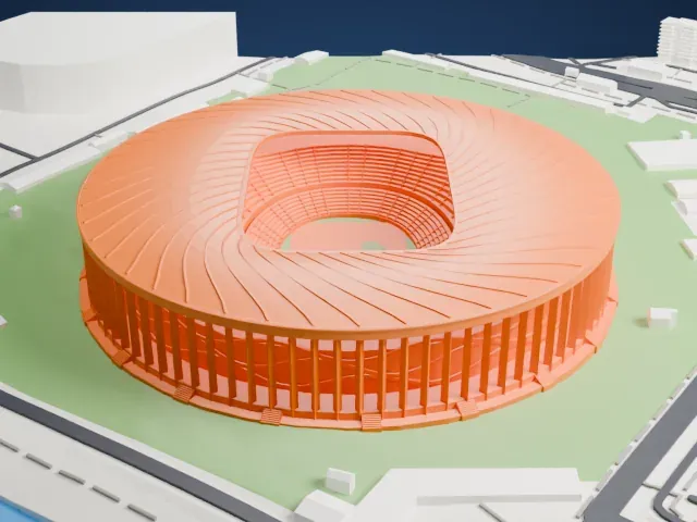 Nizhny Novgorod Stadium model, North view
