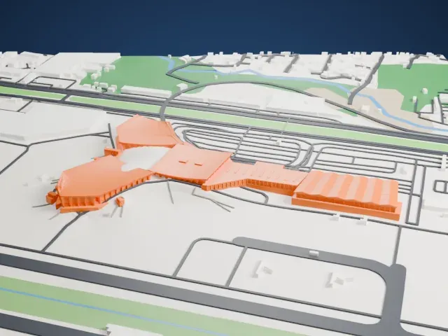 Noi Bai International Airport Terminal 1 model, North view