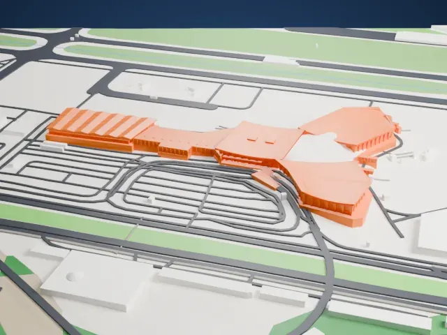 Noi Bai International Airport Terminal 1 model, South view