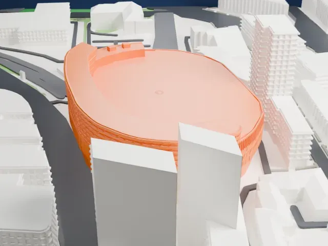 Nokia Arena (Tampere) model, North view