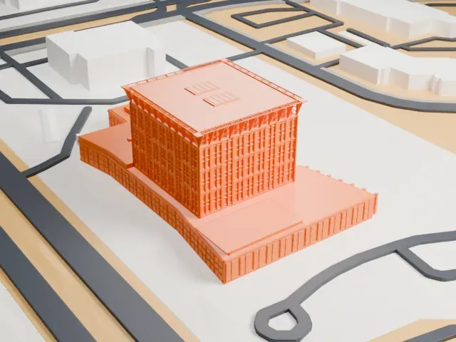 North Las Vegas City Hall model, West view