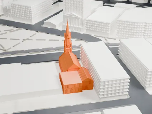 North Reformed Church model, East view