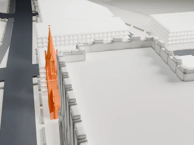 North Reformed Church model, South view