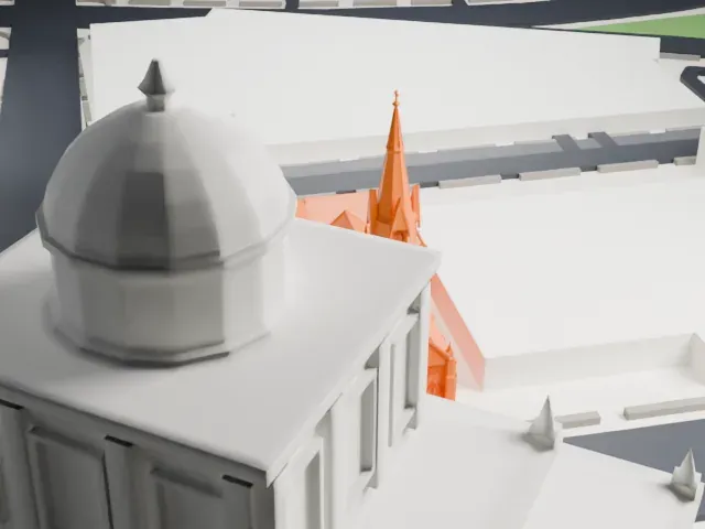 North Reformed Church model, West view