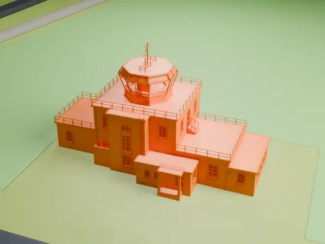 North Weald Airfield control tower model, East view