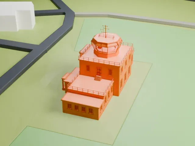 North Weald Airfield control tower model, North view