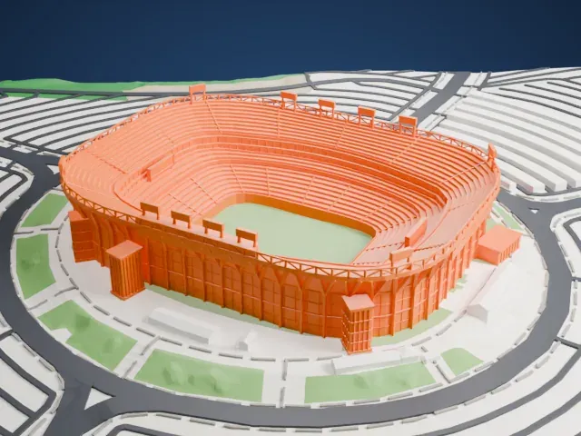 Northwest Stadium model, North view