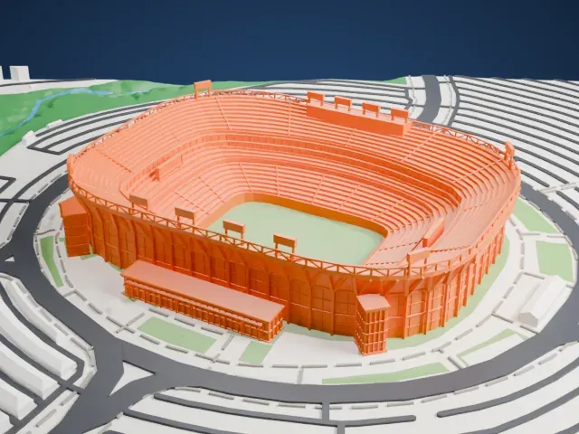 Northwest Stadium model, South view