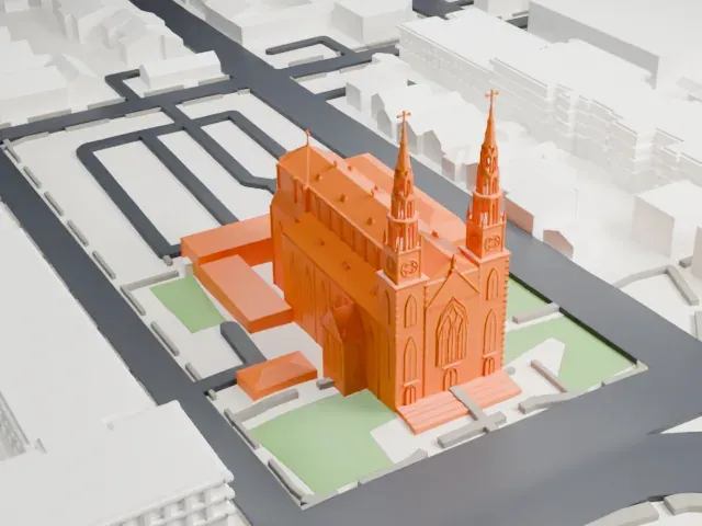 Notre-Dame Cathedral Basilica (Ottawa) model, West view