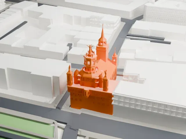 Notre-Dame-de-Bon-Secours Chapel model, East view