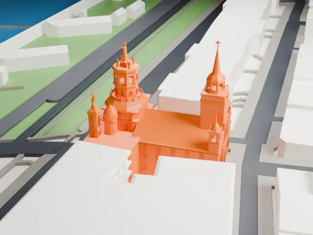 Notre-Dame-de-Bon-Secours Chapel model, North view