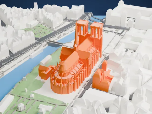 Notre-Dame de Paris model, East view