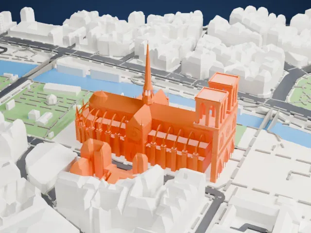 Notre-Dame de Paris model, North view