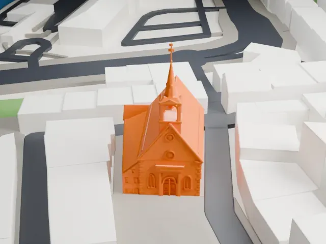 Notre-Dame-des-Victoires Church model, North view