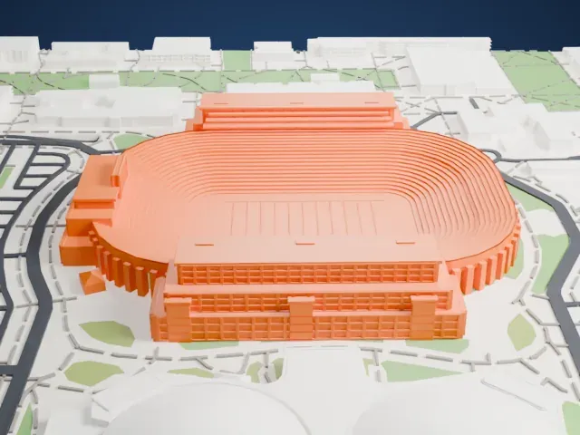 Notre Dame Stadium model, East view