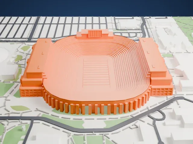 Notre Dame Stadium model, North view