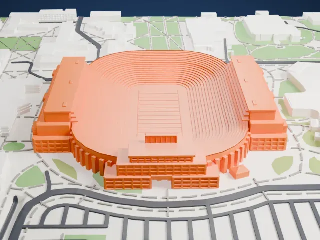 Notre Dame Stadium model, South view