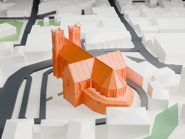 Nouméa Cathedral model, East view