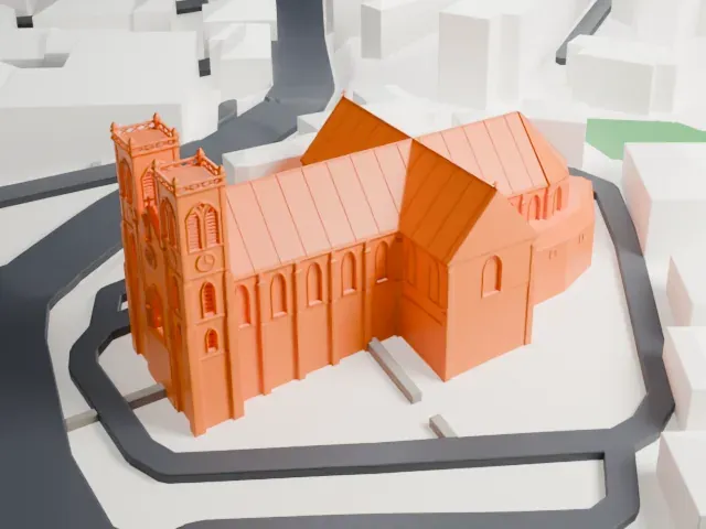 Nouméa Cathedral model, South view