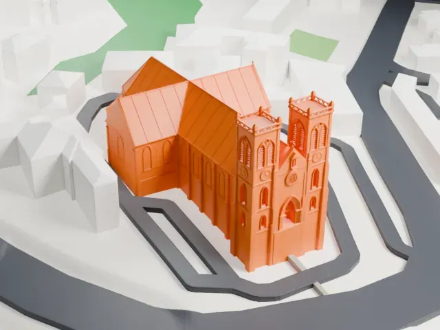 Nouméa Cathedral model, West view