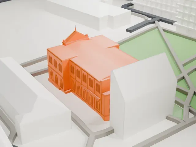 Nożyk Synagogue model, East view