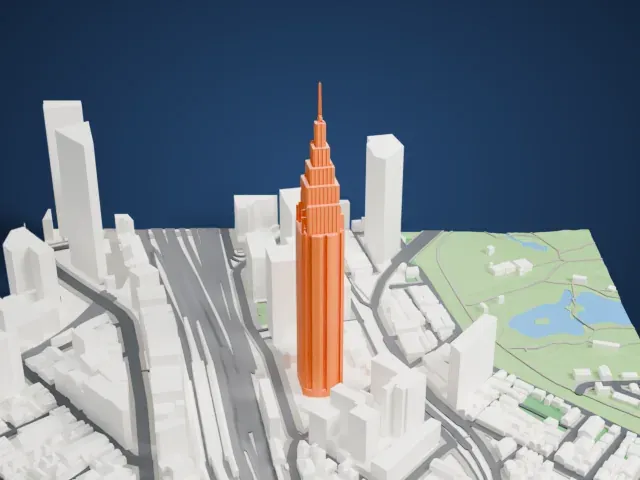 NTT Docomo Yoyogi Building model, South view