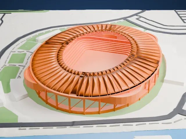 Nu Stadium model, North view