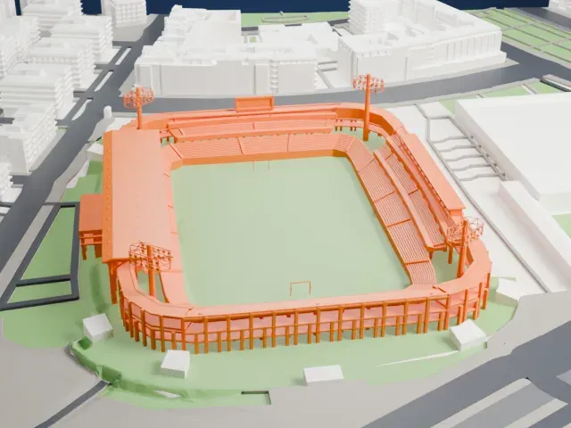 Nuevo Estadio de Los Cármenes model, South view