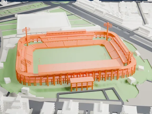 Nuevo Estadio de Los Cármenes model, West view