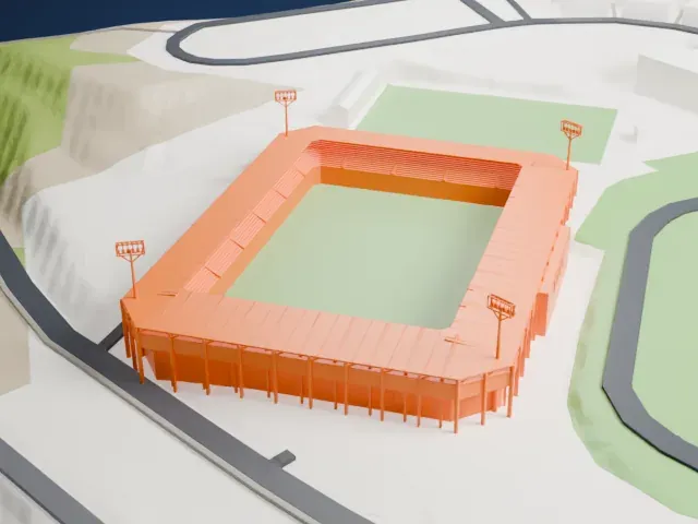 Nuevo Estadio Los Pajaritos model, North view