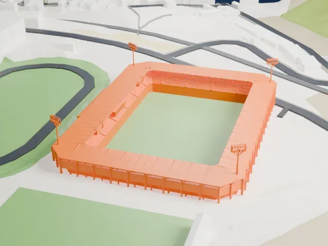Nuevo Estadio Los Pajaritos model, South view
