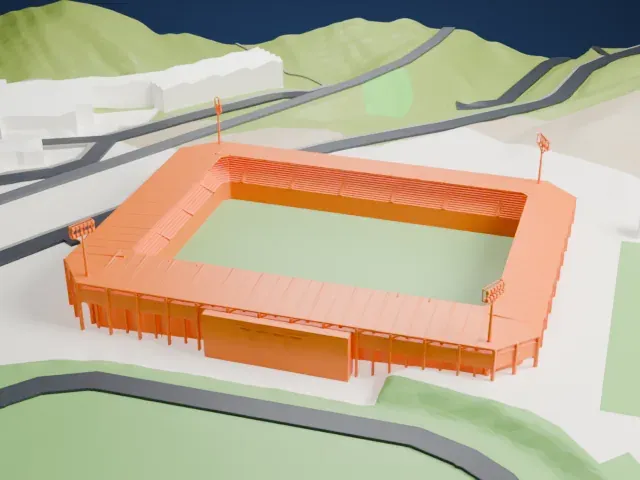 Nuevo Estadio Los Pajaritos model, West view